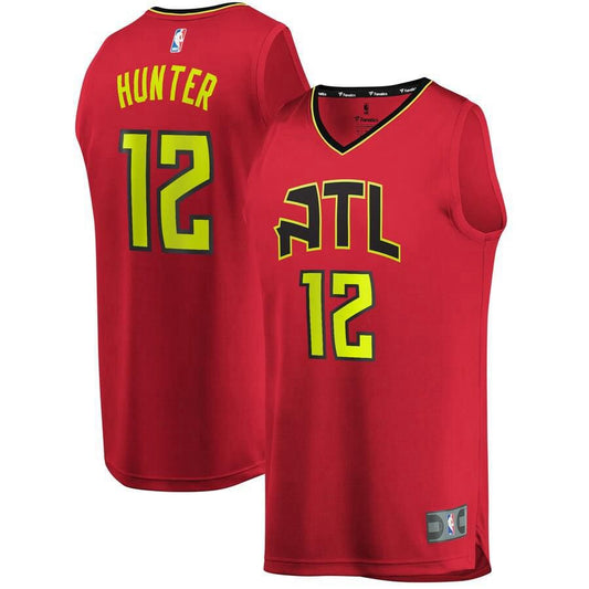 Atlanta Hawks De'Andre Hunter Fanatics Branded Replica Fast Break Statement Jersey Kids - Red | Ireland C6126I3
