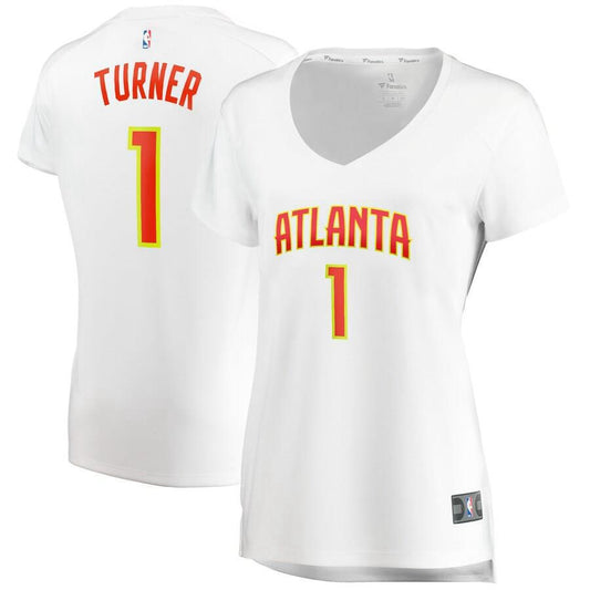 Atlanta Hawks Evan Turner Fanatics Branded Replica Fast Break Association Jersey Womens - White | Ireland X2283X0